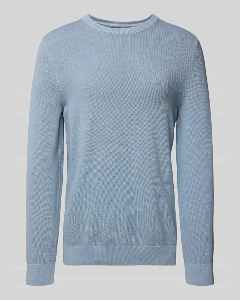 Marc O'Polo Regular Fit Strickpullover aus reiner Baumwolle Hellblau