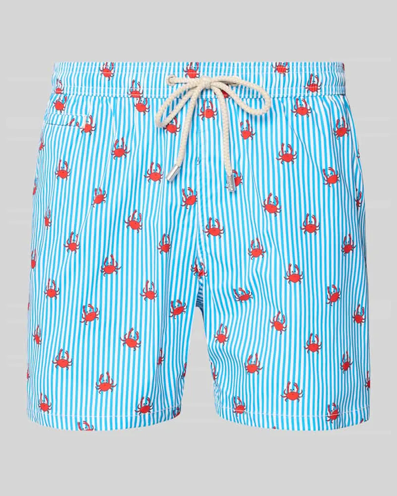 MC2 Saint Barth Badeshorts mit elastischem Bund und Kordelzug Dunkelblau