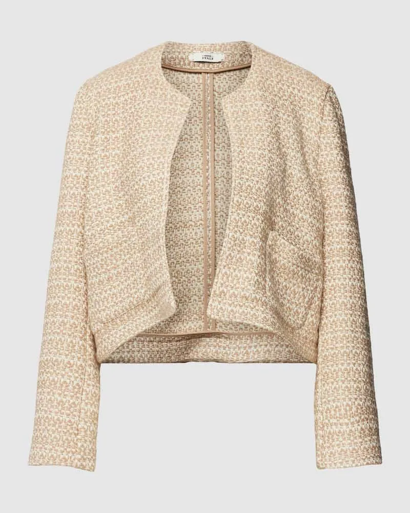 0039 Italy Blazer mit offener Vorderseite Beige