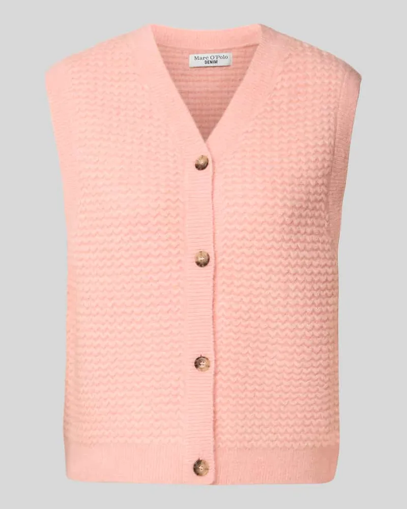 Marc O'Polo Regular Fit Strickweste aus Woll-Mix Rose