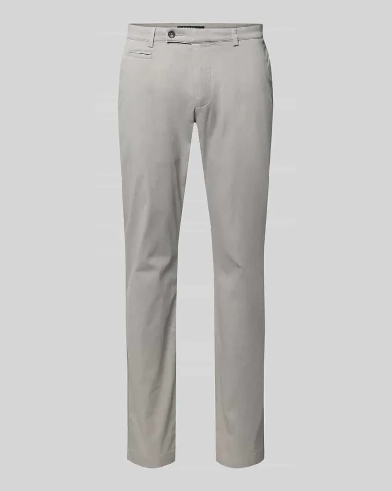 Bugatti Fein strukturierte Chino mit Gesäßtaschen Silber