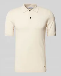 Calvin Klein Regular Fit Poloshirt mit Knopfleiste Beige