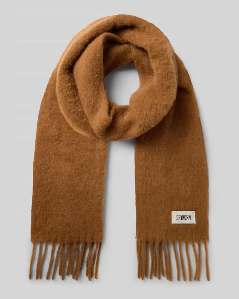 Drykorn Schal aus Alpaka-Mix mit Fransen Modell 'ELURA Camel