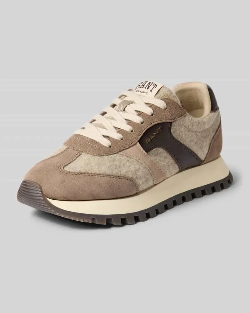 Gant Sneaker aus Leder-Mix Modell 'Caffay Mittelgrau