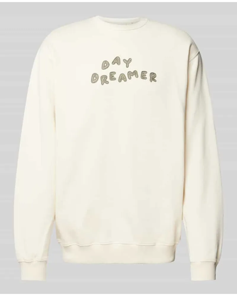 forét Sweatshirt mit Motiv-Stitching Modell 'DREAM Offwhite