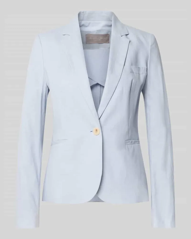 Christian Berg Regular Fit Blazer aus Leinen-Mix mit Paspeltaschen Hellblau