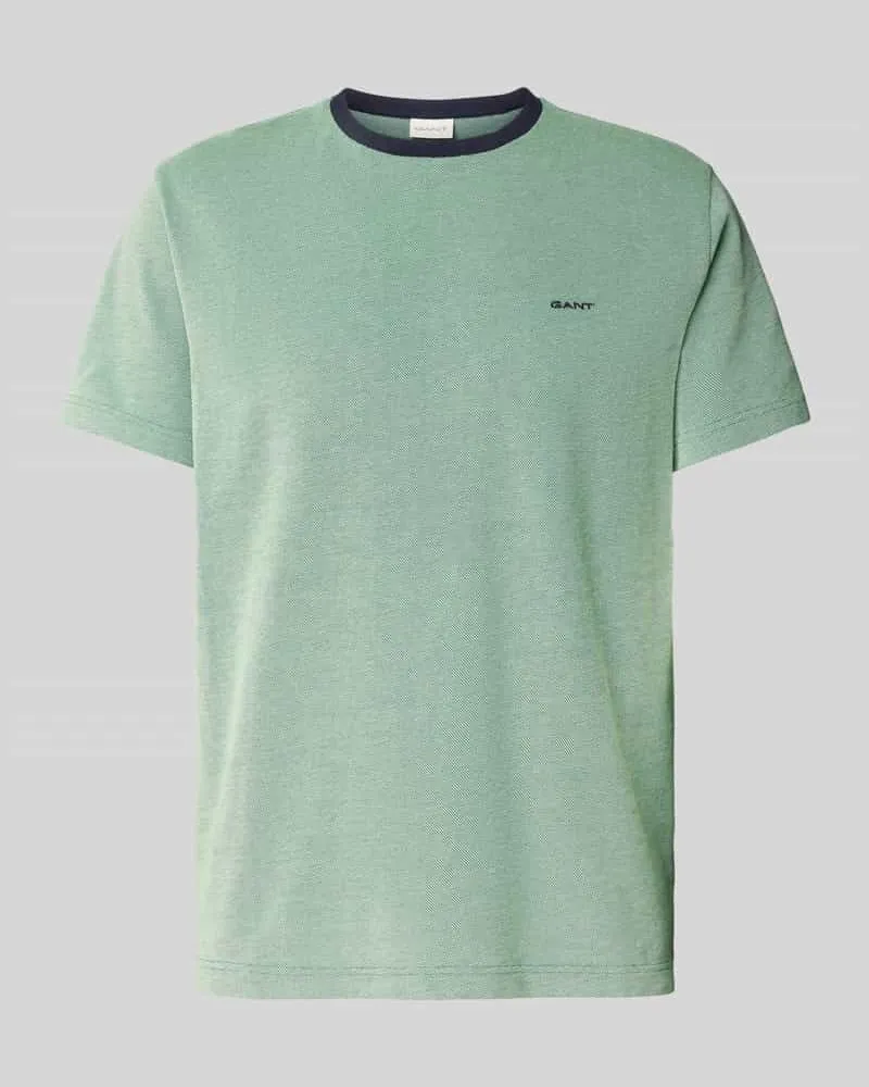 Gant T-Shirt mit Strukturmuster Dunkelgruen