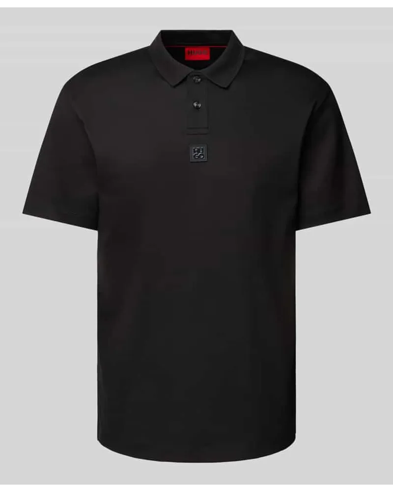 HUGO BOSS Regular Fit Poloshirt mit Label-Badge Modell 'Deabono Black