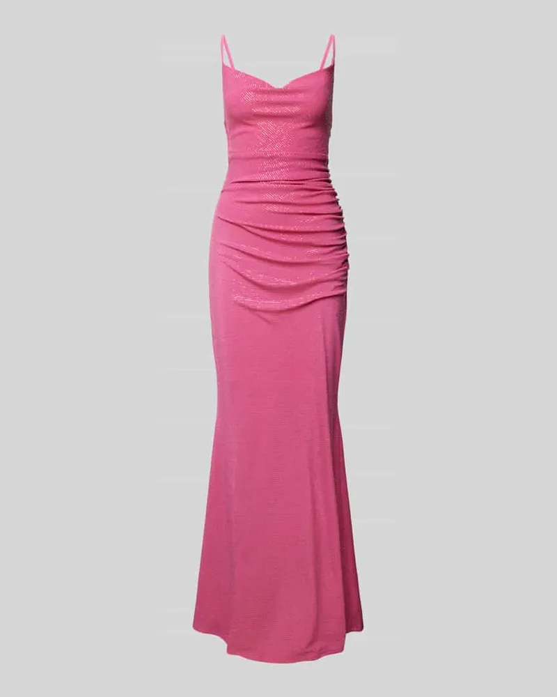 Swing Abendkleid in schimmerndem Design Pink