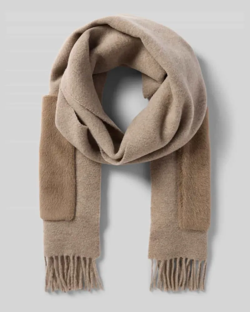 HUGO BOSS Schal aus Woll-Mix Modell 'GRAYCE Mud