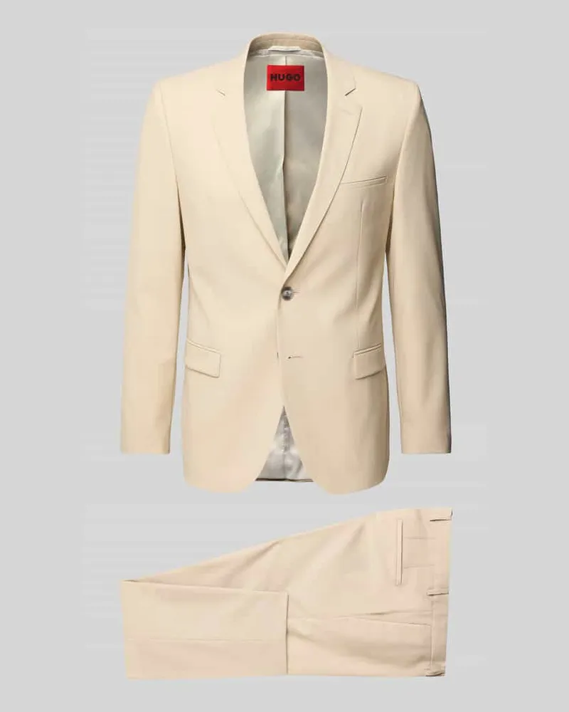 HUGO BOSS Slim Fit Anzug mit Pattentaschen Modell 'Arti/Hesten232X Beige