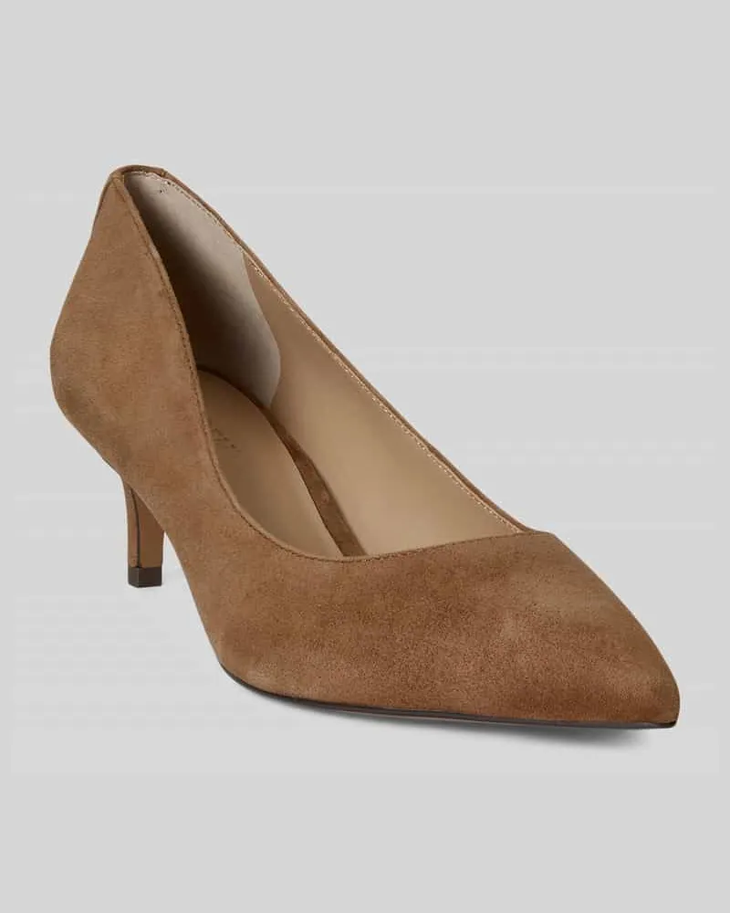 Ralph Lauren Pumps aus echtem Veloursleder Cognac