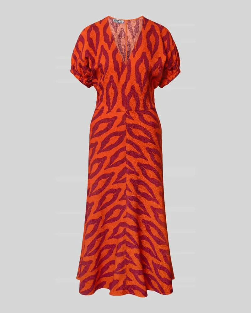 Essentiel A-Linien Freizeitkleid mit V-Ausschnitt Modell 'KOMFORTABLE Hellrot