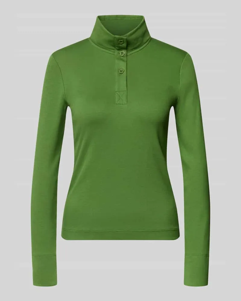 Marc Cain Slim Fit Longsleeve aus Baumwoll-Mix Grass