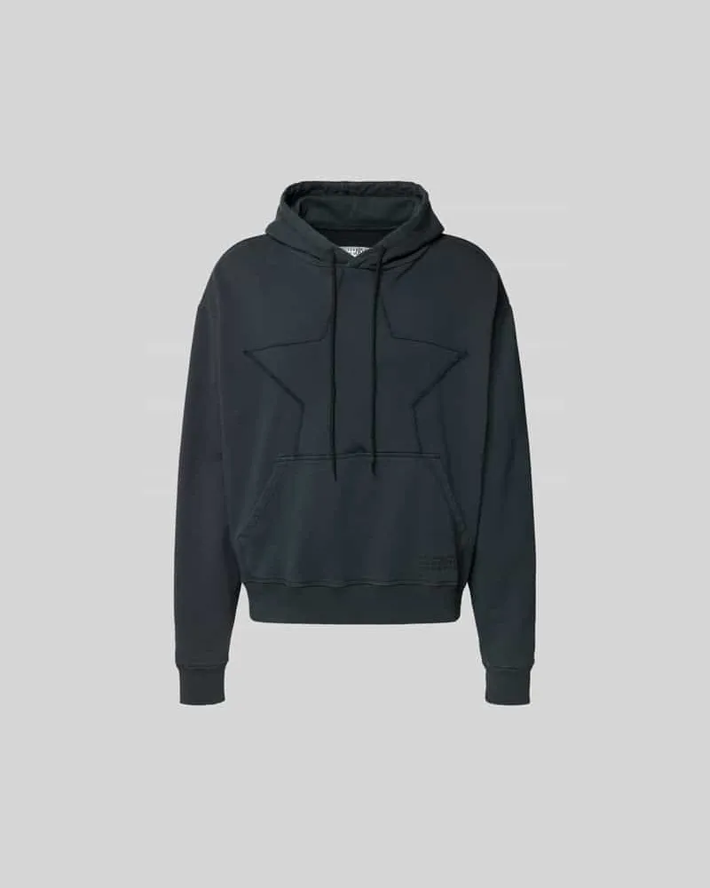 Maison Margiela Oversized Hoodie mit Motiv-Besatz Anthrazit