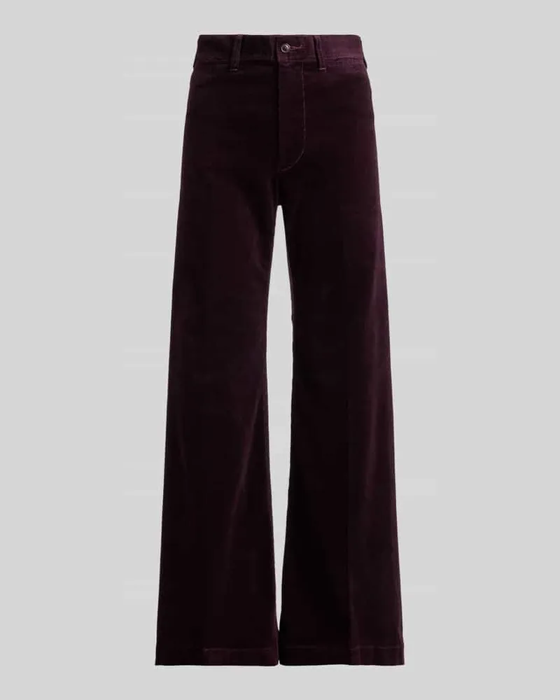 Ralph Lauren Weite Hose aus Baumwoll-Mix in Cord-Optik Dunkelrot