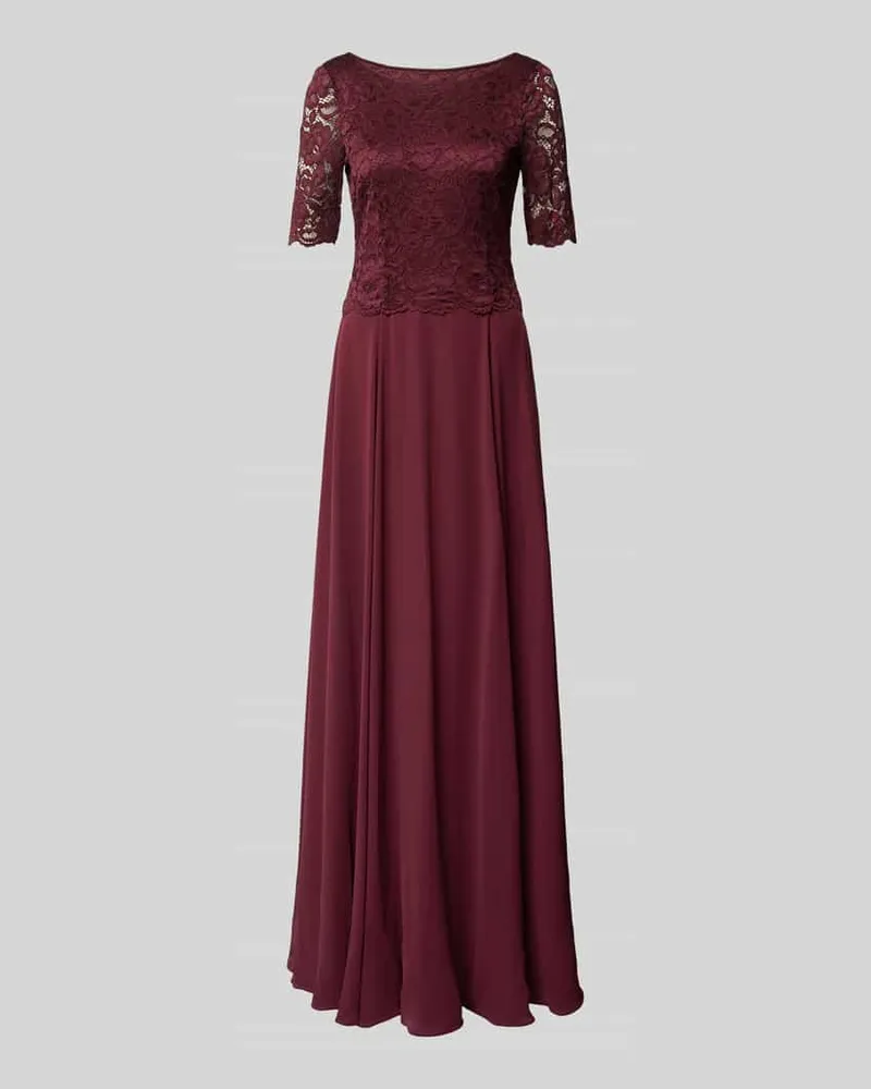 Vera Mont Abendkleid mit Spitzenbesatz Bordeaux