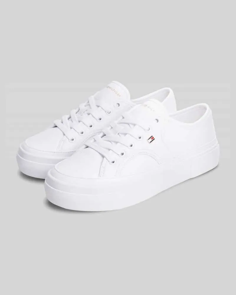 Tommy Hilfiger Sneaker aus echtem Leder Weiss