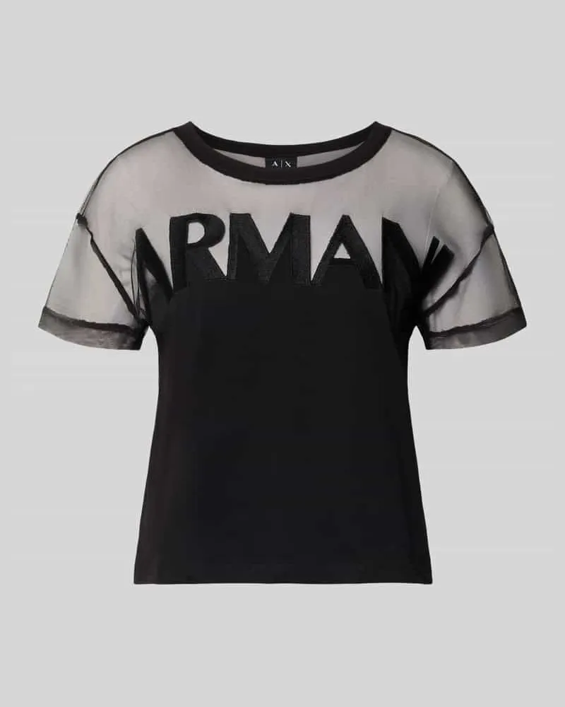 Armani Exchange Regular Fit T-Shirt mit Logo-Stitching Black