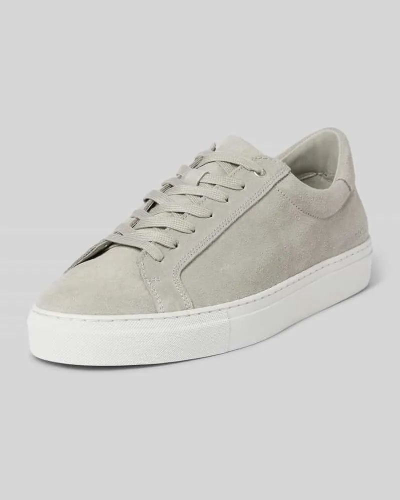 Digel Ledersneaker mit Label-Detail Modell 'Summer Hellgrau