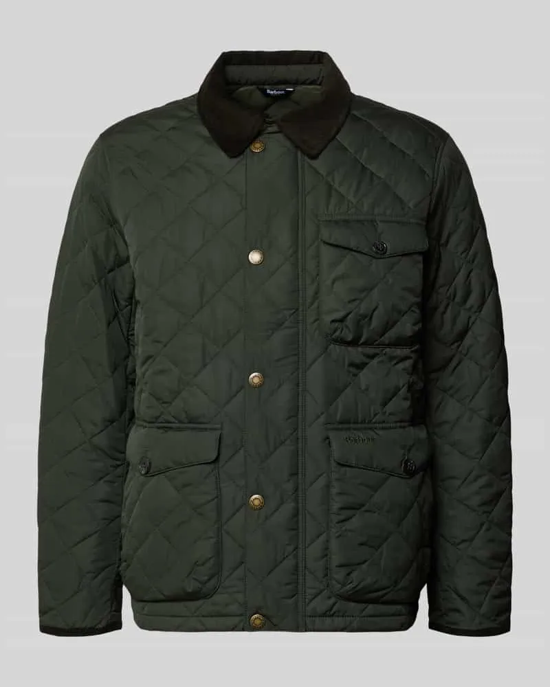 Barbour Regular Fit Steppjacke mit Kontrastkragen Modell 'HORNBY Oliv