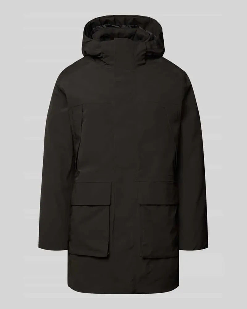 Jack & Jones Parka mit Kapuze und Pattentaschen Modell 'MOON Black