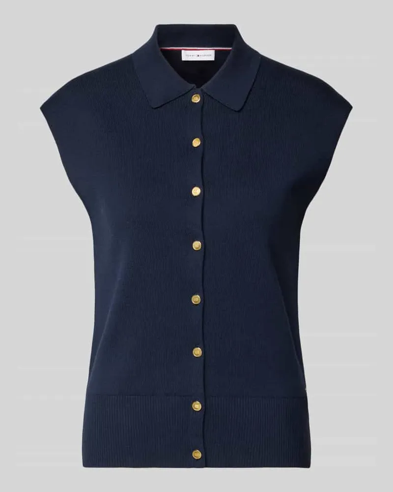 Tommy Hilfiger Relaxed Fit Weste aus Baumwoll-Mix Marine