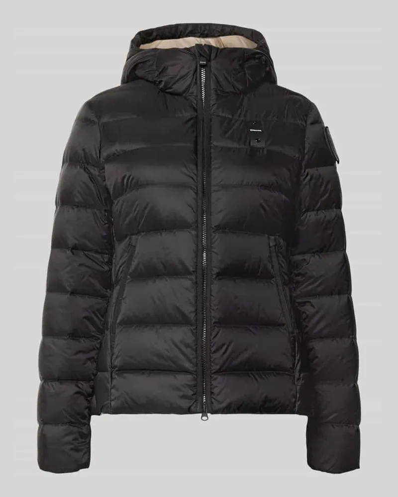 Blauer Jacke in Stepp-Optik mit Logo-Detail Modell 'Charme Black