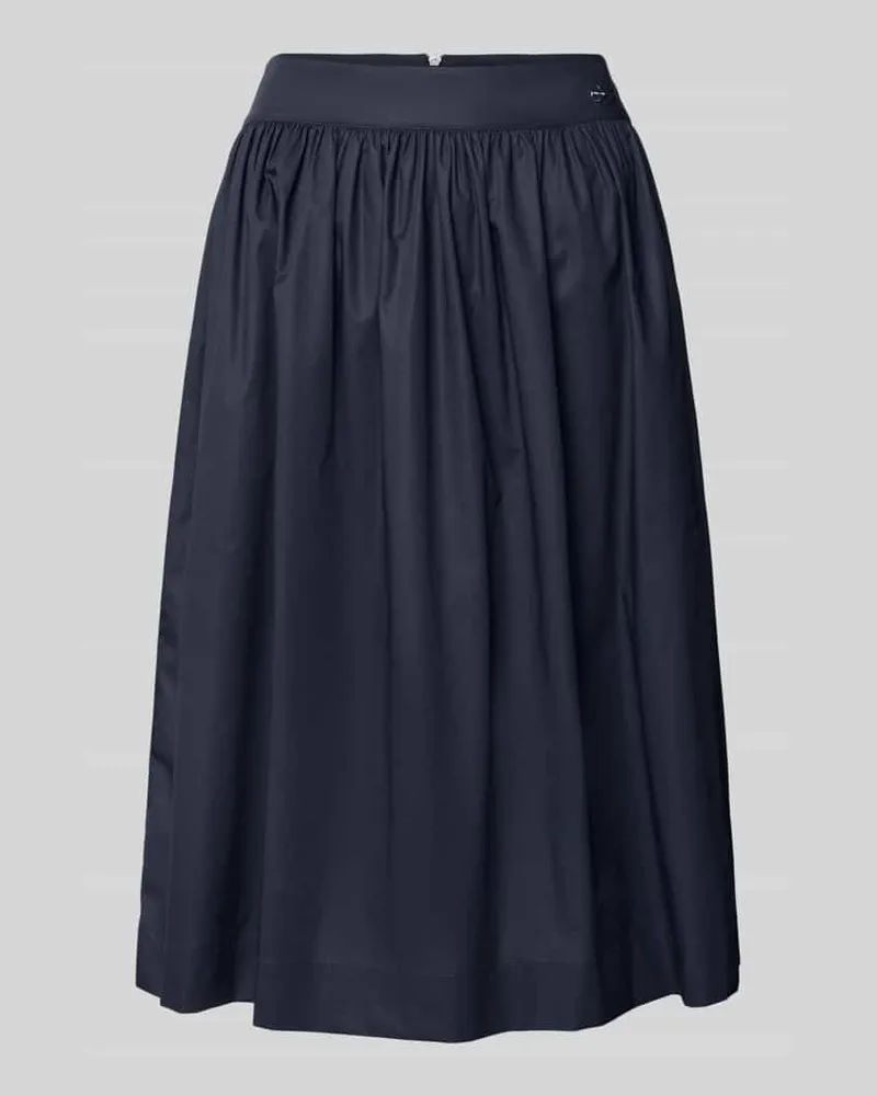 Marc Cain Knielanger Rock mit Label-Detail Marine