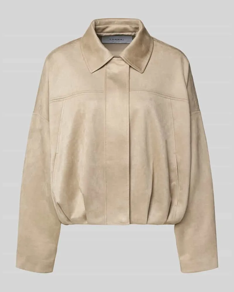 COMMA Relaxed Fit Blouson in Leder-Optik Sand
