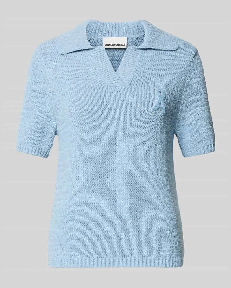 Armedangels Regular Fit Kurzarm-Pullover aus reiner Baumwolle Modell 'ICONIC Hellblau