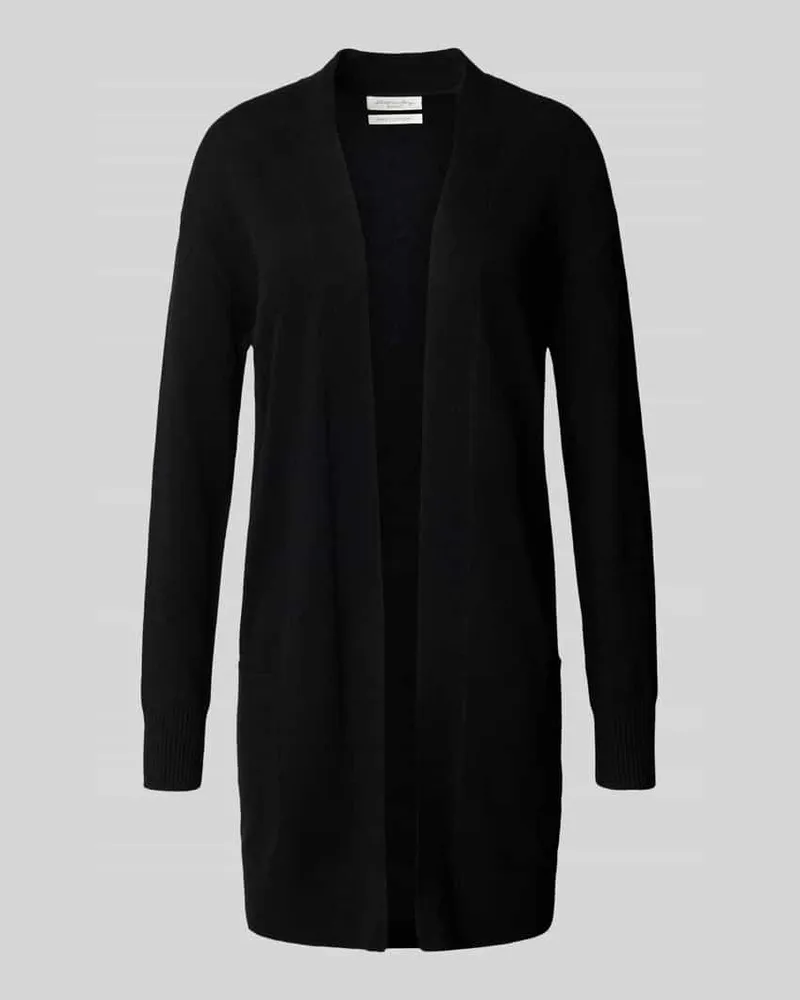 Christian Berg Strickmantel aus Kaschmir mit aufgesetzten Taschen Black