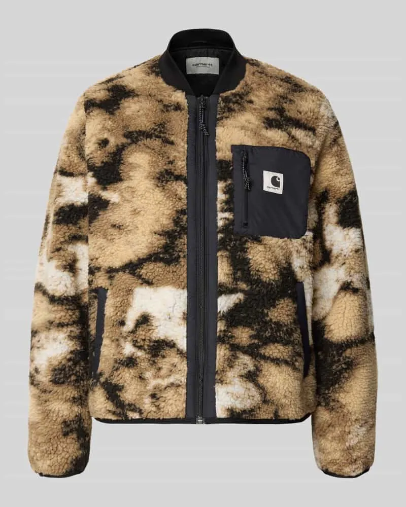 Carhartt WIP Fleecejacke im Allover-Look mit Reißverschluss Modell 'Janet Sand