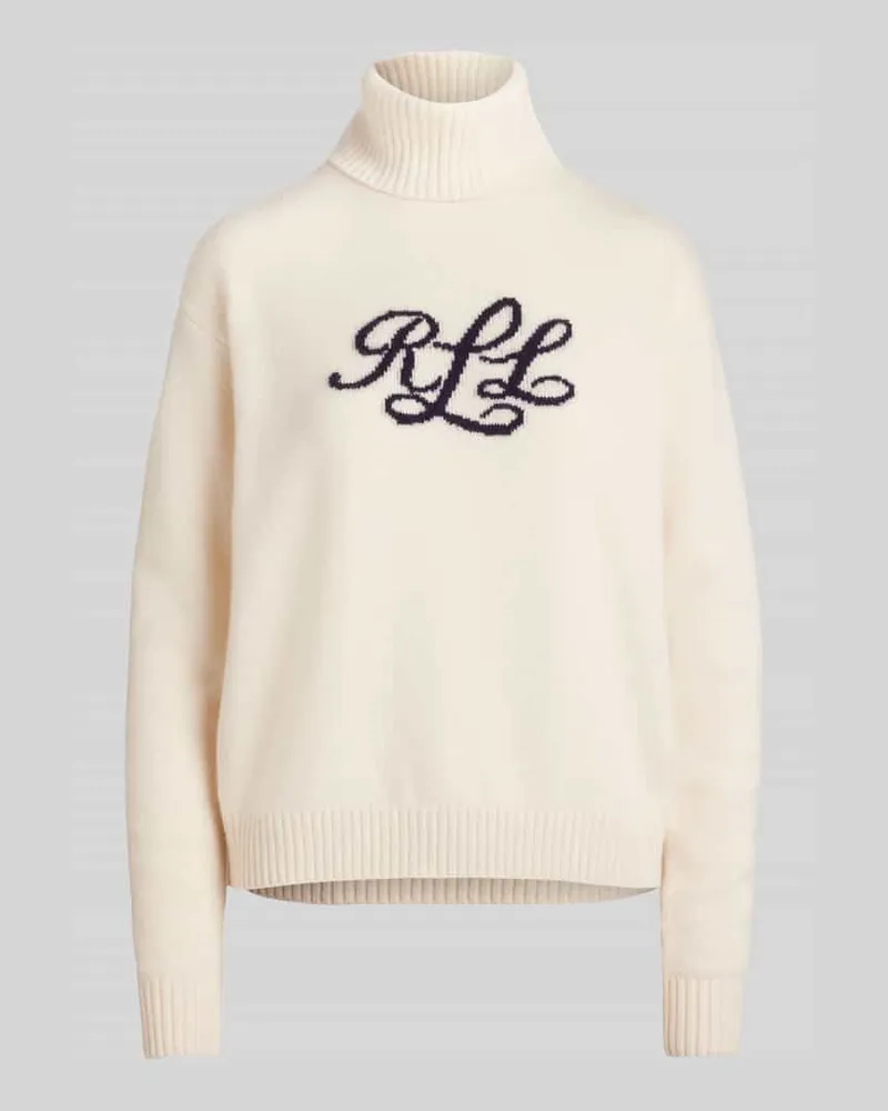 Ralph Lauren Pullover aus Kaschmir mit Logo-Schriftzug Ecru