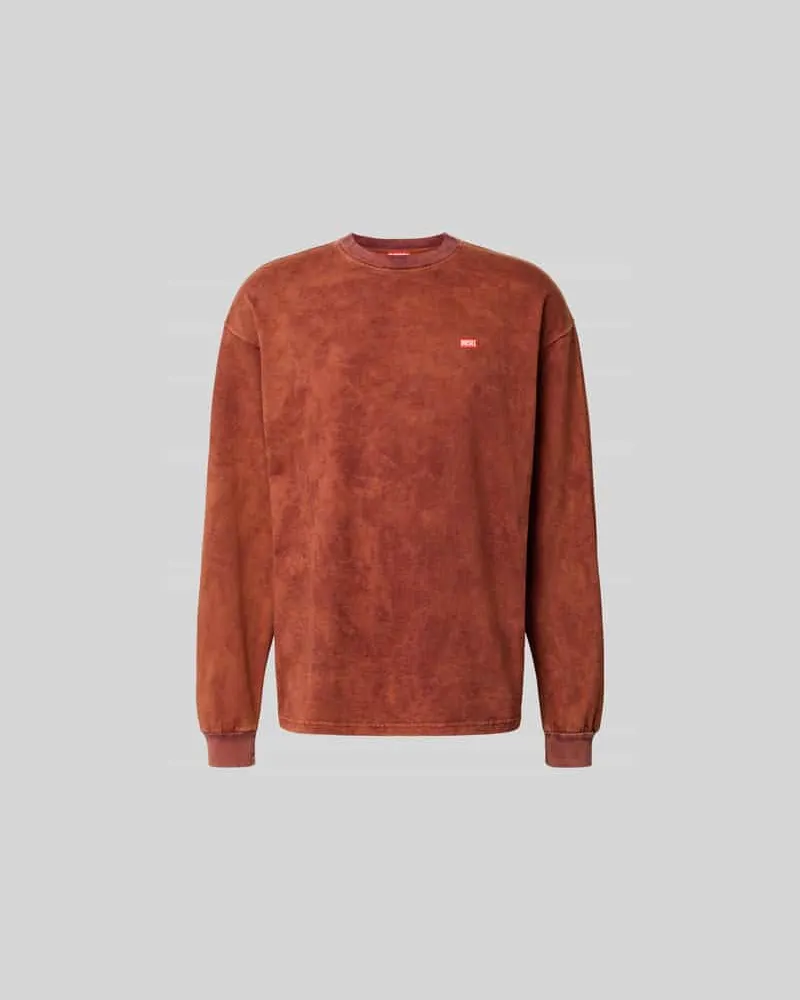 Diesel Sweatshirt mit Label-Print Rostrot