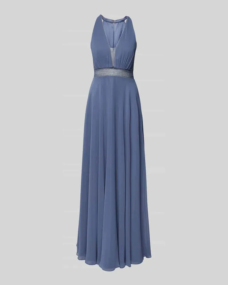 Vera Mont Abendkleid mit tiefem V-Ausschnitt Blau
