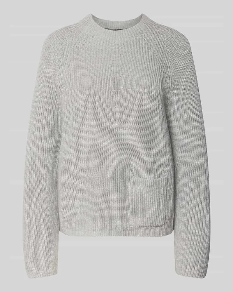 Oui  Regular Fit Pullover aus reiner Baumwolle Modell 'Riya Mittelgrau