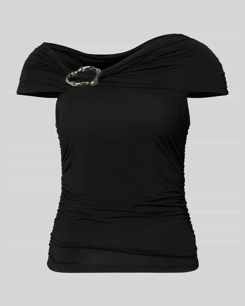 Gestuz T-Shirt mit Drapierungen Modell 'laily Black