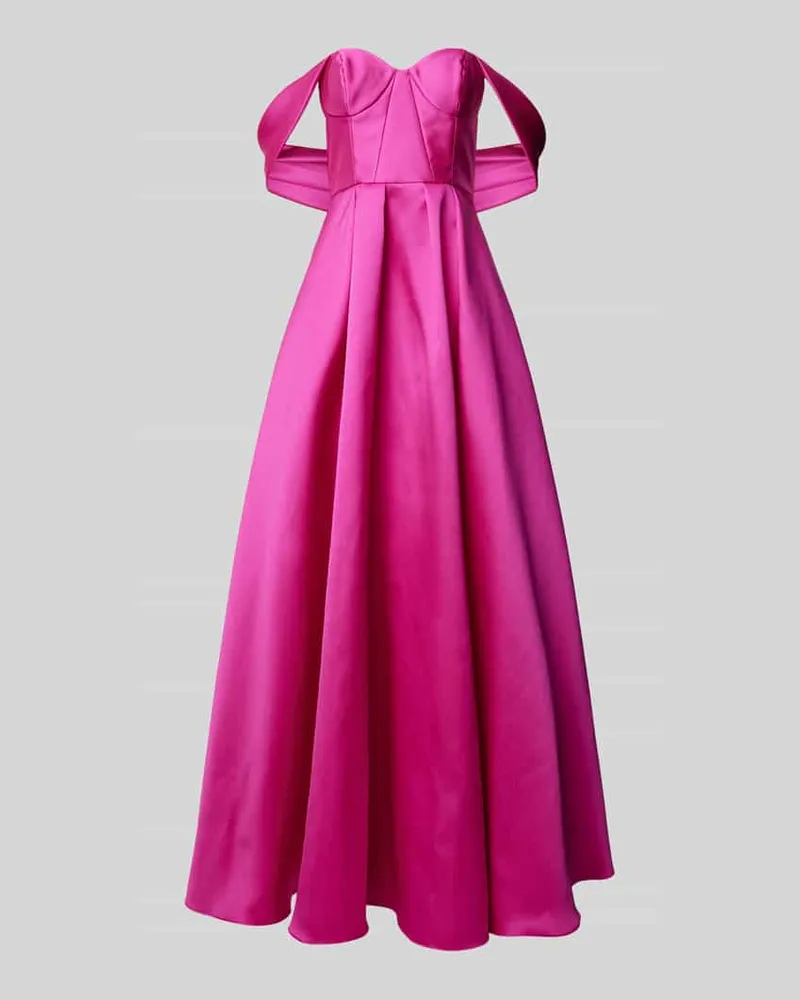 Vera Wang Abendkleid mit One-Shoulder-Träger Modell 'VIKTOR Fuchsia