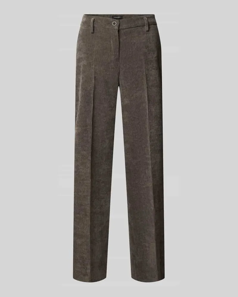 SteHmann Regular Fit Cordhose mit Bundfalten Anthrazit
