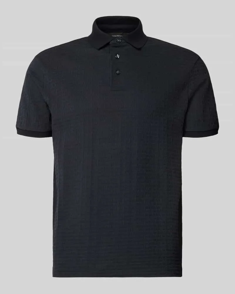 Emporio Armani Regular Fit Poloshirt mit Strukturmuster Marine