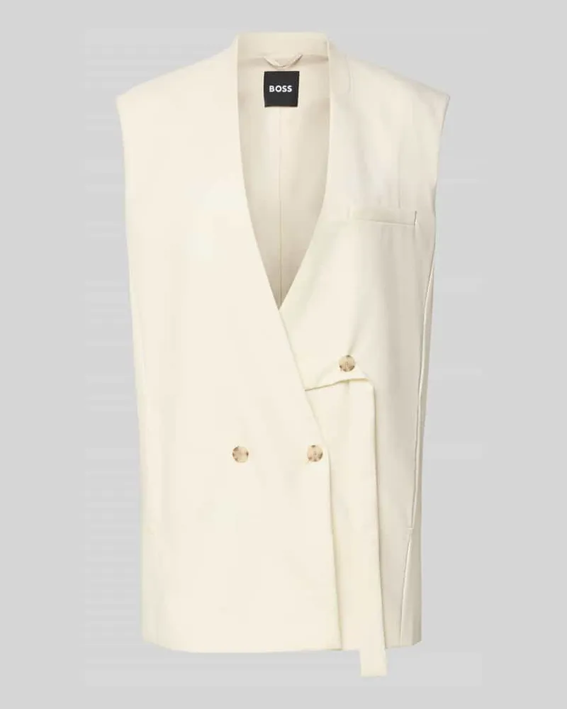 HUGO BOSS Oversized Anzugweste aus Schurwoll-Mix Modell 'JAWIKIRI Offwhite