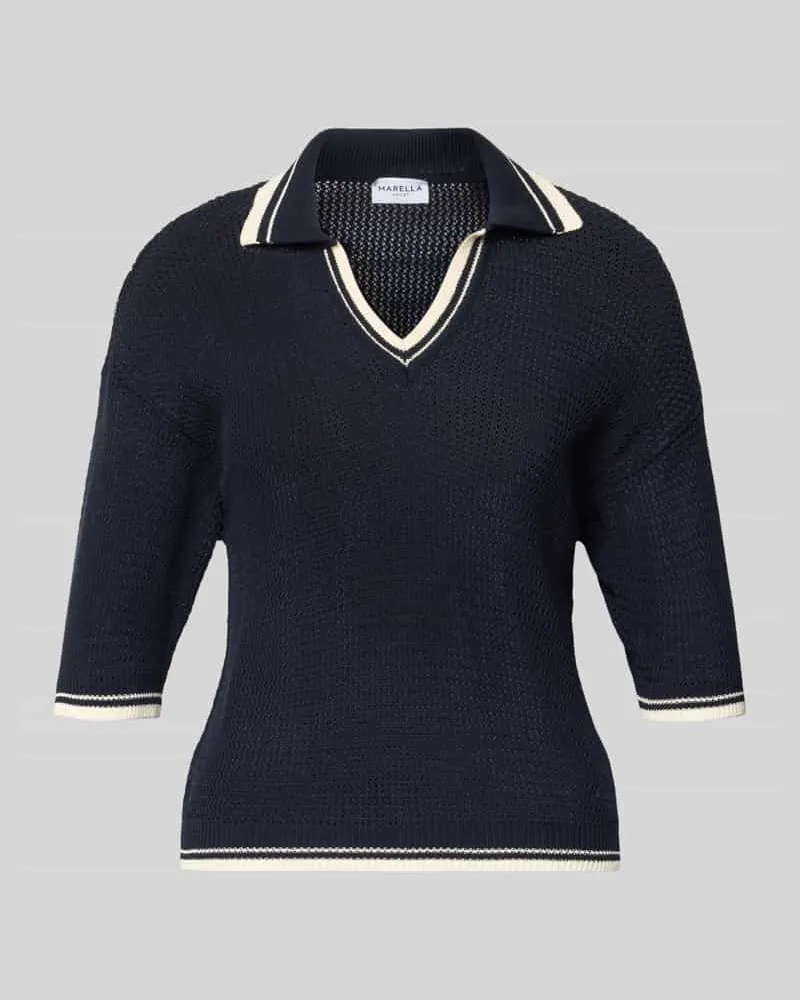 MARELLA Regular Fit T-Shirt in Strick-Optik Modell 'Lembi Marine