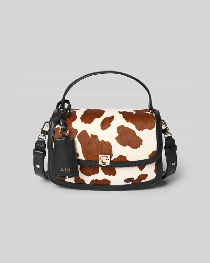 Guess Crossbody Bag aus echtem Rindsleder Modell 'Audrey Offwhite