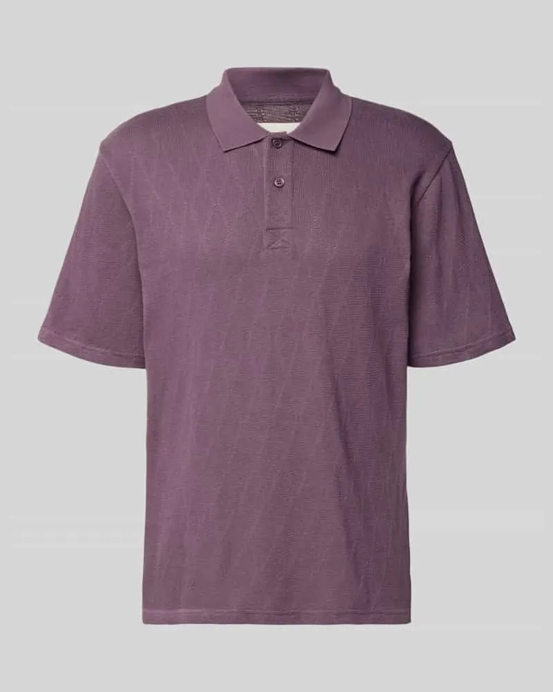 Wood Wood Regular Fit Poloshirt mit Knopfleiste Modell 'Gabriel Violett