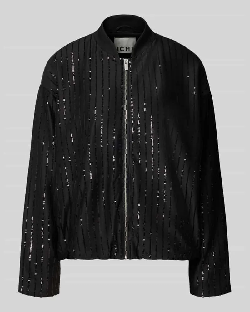 ICHI Regular Fit Blouson mit Pailletten Modell 'KATE Black