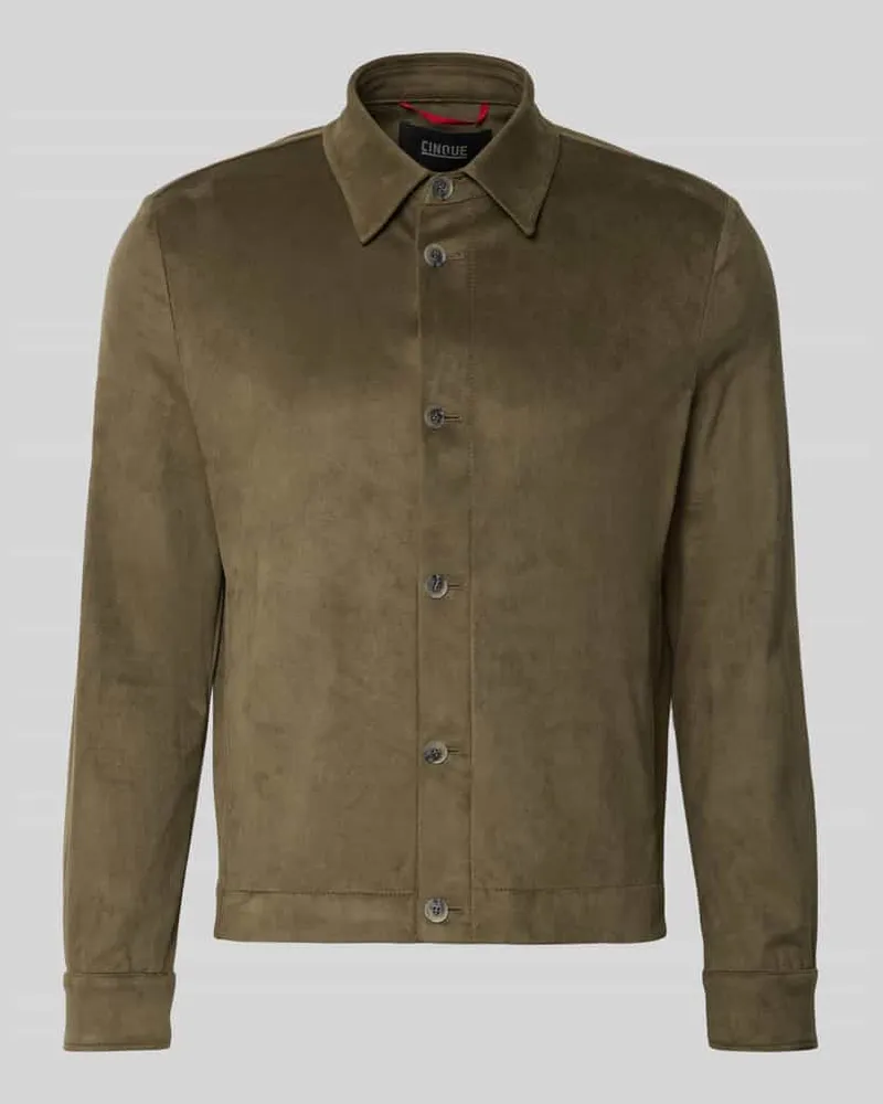 cinque Regular Fit Hemdjacke mit Kentkragen Modell 'TOTO Khaki