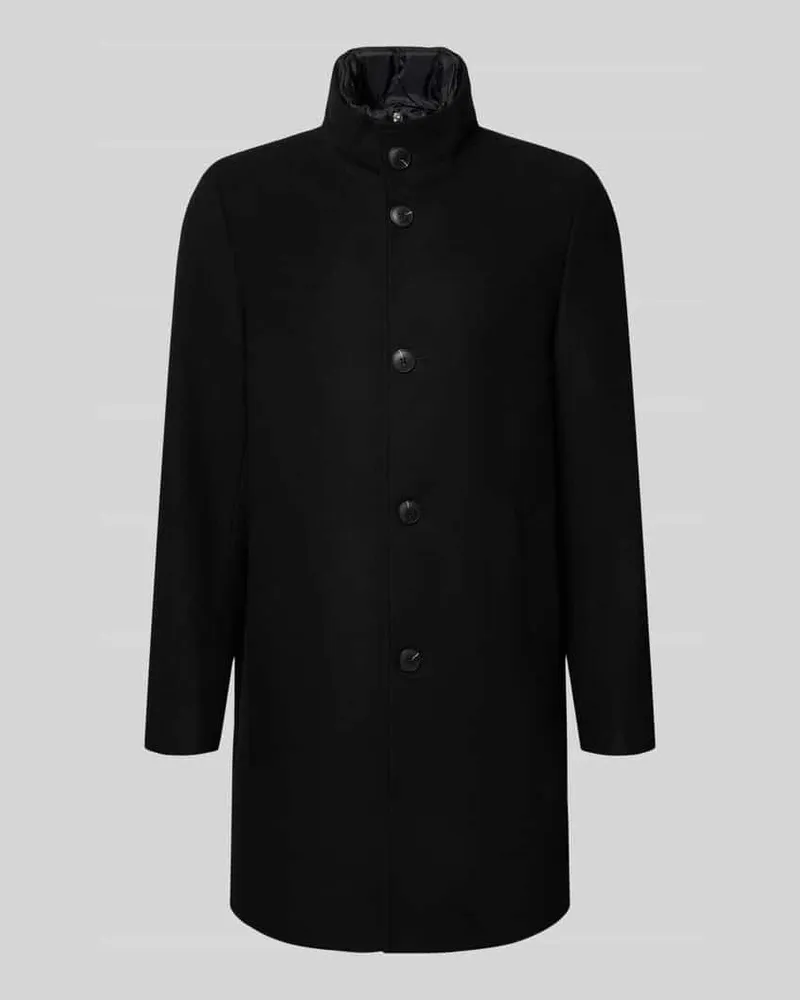 Marc O'Polo Regular Fit Wollmantel mit Stepp-Einsatz Black