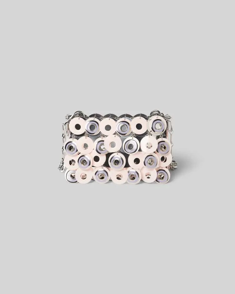Paco Rabanne Handtasche mit abnehmbarem Tragehenkel Silber