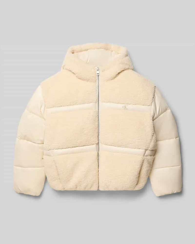 Calvin Klein Steppjacke mit Teddyfell Ecru